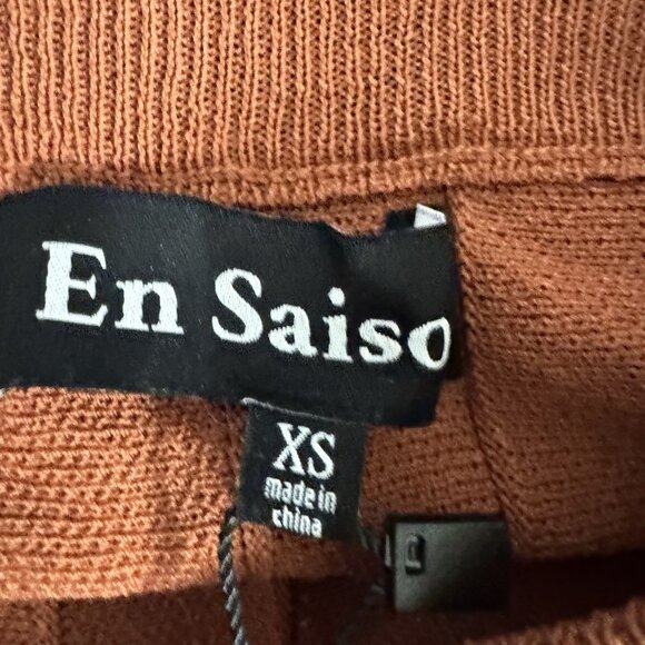 En Saison Brianna Pull On Midi Skirt Size XS Sheer Knit Stretchy Rust Brown New - Picture 7 of 8